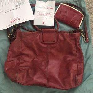 HOBO Sheila Bag and Amora wallet Carmine